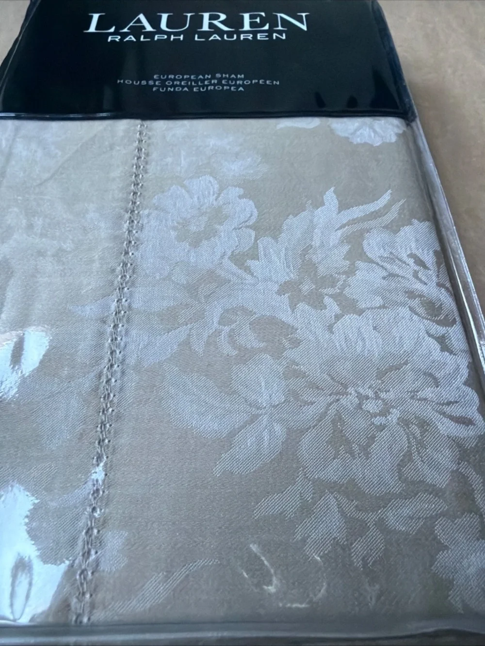 Ralph Lauren EURO Pillow Sham MYA Pearl 26  x 26 Cotton New SHIP FREE